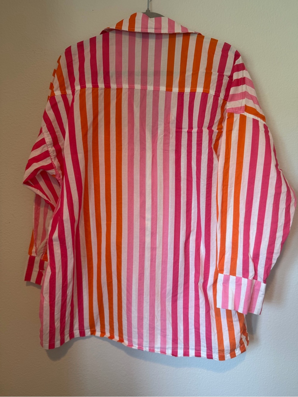 Anthropologie Beach Riot 100% Cotton Pink & Orange Striped Beach Cover-Up S/M - Picture 6 of 7